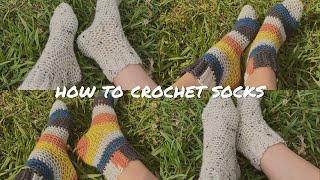 EASY Crochet Socks! | Worsted Weight | FULL Tutorial