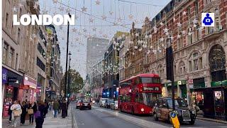 London Christmas Walk  Oxford Street  ⭐️ CHRISTMAS LIGHTS 2024 | Central London Walking Tour [HDR]