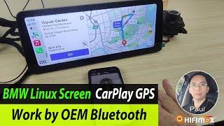 BMW Linux Screen wireless CarPlay Android Auto GPS navigation sound work by OEM Bluetooth Audio!