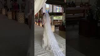 Bride walking down the aisle