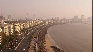 Mumbai Mmarine Drive Stock Background Footage