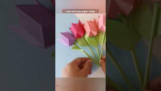 easy to make paper flowers | pape4 tulips | papercraft flower | cute gift idea | easy gift idea