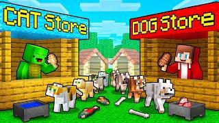 JJ and Mikey: CAT vs DOG Store Battle in Minecraft - Maizen