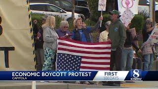 Protestors rally in Capitola against 'rise of oligarchy' under Trump