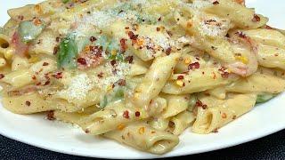चीज़ी वाइट सॉस पास्ता | Creamy Pasta in White Sauce| Cheesy White Sauce Pasta recipe | White Sauce