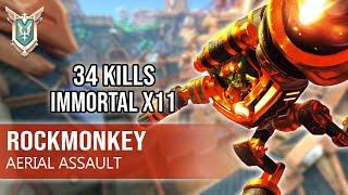 34 Kills rockmonkey Ruckus Paladins Competitive Gameplay (Pro Player) AERIAL ASSAULT - Immortal X11