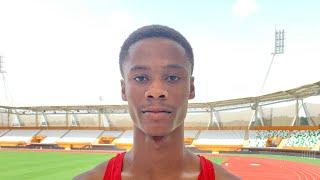 Dennis Appiah Minkah wins boys U18 110m hurdled final. 5 Nation Athletics Championship. Abidjan2024.