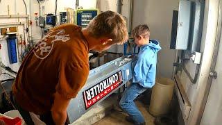 Hog Barn Repairs - I dropped it in the manure pit!