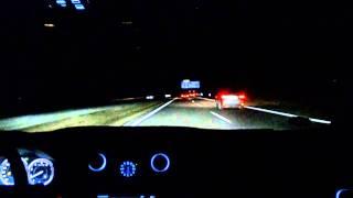 Driving on the Autobahn at night in a 2011 Jaguar XJ L Diesel