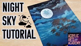 Night Sky Acrylic Painting Tutorial