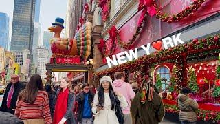 [4K]NYC Christmas Walk Macy’s Holiday Windows & Hudson Yards Holiday Lights | Nov 2024