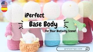 How to Crochet Base Body for Nativity Figures - Easy and Detailed Tutorial| Sub  .@gretawingsdiy