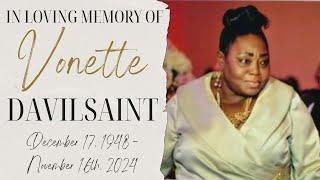 Vonette Davilsaint Funeral Service