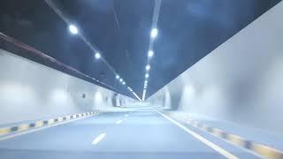 Longest 2.7 km long tunnel in Middle East connecting Khorfakkan with Sharjah.Drive through in Night.