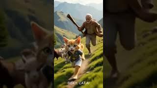 Cute Cat and Cute Goat  funny video #viralshort #funny #aishorts #cuteanimal #cutecat #ai #viral