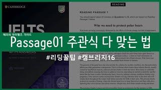 아이엘츠리딩 Passage01 만점받는 법 | 리딩공부법 | Cambridge16 | Study with me