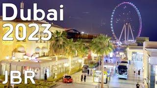 Dubai Marina Harbor, JBR Hot Summer Day Walking Tour 4K | United Arab Emirates 