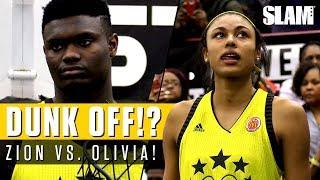 Zion Williamson Battles Olivia Nelson-Ododa for Dunk Contest at McDonald's All American Game!