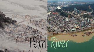 A huge Chinese painting: Pearl River 巨幅國畫描繪珠江流域全景