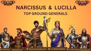 Narcissus & Lucilla full Stats & Comparison with other Ground Generals in EVONY