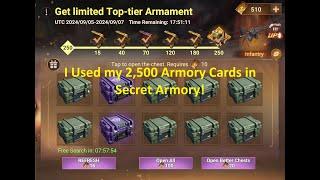 I Used my 2,500 Armory Cards in Secret Armory!| Doomsday: Last Survivors