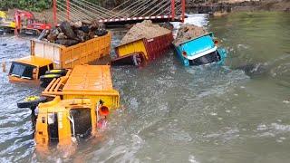 BANJIR BESAR MELANDA‼️RC TRUK DAM TRUK HINO. RC DAM FUSO KESERET ARUS SUNGAI YANG BANJIR miniatur