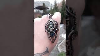 Labradorite and Copper Rustic pendant Alternative jewelry | New age jewelry