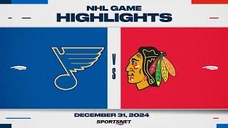 NHL Highlights | Blues vs. Blackhawks - December 31, 2024 - Winter Classic