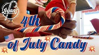 MAKING 4th of July Red, White, & Blue Candy Canes  // Logan's Candies ️