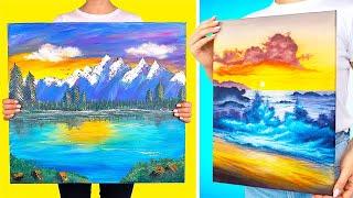 Incredible Landscape Art Tutorials || DIY Pictures With Acrylic!