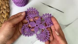 Простой КВАДРАТНЫЙ МОТИВ. Вязание крючком для начинающих. СХЕМА мотива Crochet motif tutorial