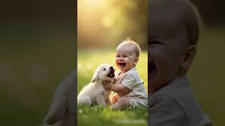 Baby with puppy masti 