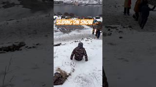 Sliding  on Snow ️ #snow #sliding #slidingonsnow #reels #shortsvideo #shortvideo #shorts #short