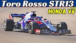 Scuderia Toro Rosso STR13 F1 Car -  Honda V6 Turbocharged Engine Sound - Test Day at Imola Circuit