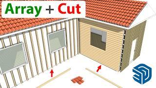 Array And Cut Component On Face In Seconds - Sketchup Plugins