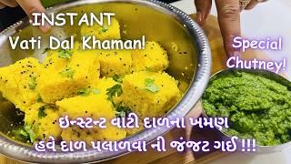 ઇન્સ્ટન્ટ વાટી દાળ ના ખમણ | Gujarati Vati Dal Khaman Recipe | Perfectly Soft and Fluffy Khaman