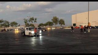 Las Vegas Truck Meet Turns Into a Sideshow/Takeover (Girl Almost Gets Run-over)