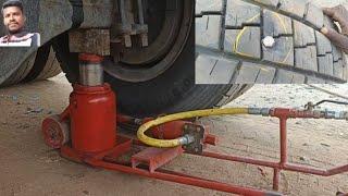 Truck 10 .00 R 20 tyre puncture repair // Tube vulcanizing // Tyre patch repair