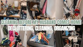 CLEANING BEFORE MY HUSBAND COMES HOME| CLEAN WITH ME 2024 | EXTREME CLEANING MOTIVATION