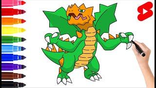 How To Draw Cute Druddigon Pokemon Easy Short – Easy Pokemon Drawing Tutorial  – Art Famiya