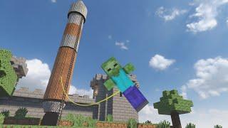 Send Zombie to Space in Realistic Minecraft Castle in TEARDOWN