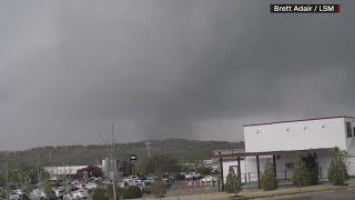 Storm damage in Little Rock, Arkansas after severe weather