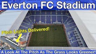 NEW Everton FC Stadium at Bramley Moore Dock. An Update On The Pitch As The Grass Looks Greener!!