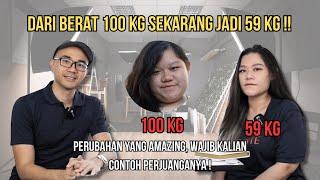 PERJUANGAN DARI 100 KG JADI 59 KG, KALIAN BISA CONTOH PERJUANGANNYA DIA