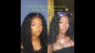 MY FIRST WIG EVER | YYONG HAIR BRAZILIAN DEEP WAVE HAIR REVIEW