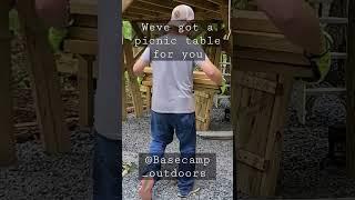 picnic table #glamp #outdoorkitchen #luxuryglamping #glamping #belltents #outdoorkitchens