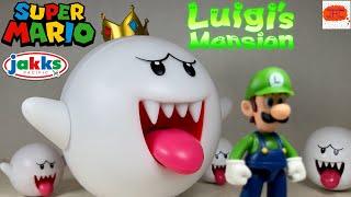 GLOW IN THE DARK! Jakks Pacific Super Mario King Boo Luigi's Mansion Action Figure Review Ghost Fun