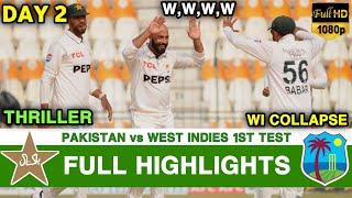 Pakistan vs West Indies 1st Test DAY 2 Full Match Highlights | PAK vs WI 1st Test DAY 2 Highlights