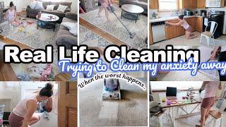 CLEANING HOUSE THROUGH ANXIETY AND DEPRESSION | MESSY HOUSE CLEAN WITH ME | SPEED CLEAN