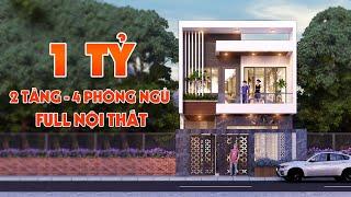 Nhà Phố 2 Tầng 6x15m 4 Phòng Ngủ Full Nội Thất Siêu Đẹp | Siêu Thị Bản Vẽ